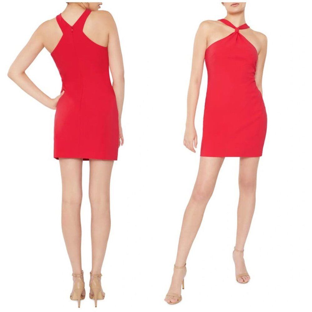 New Likely Avie Halter Mini Dress in Red Size 14